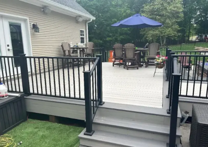 Custom composite deck built by Deck Unique in Hickory NC