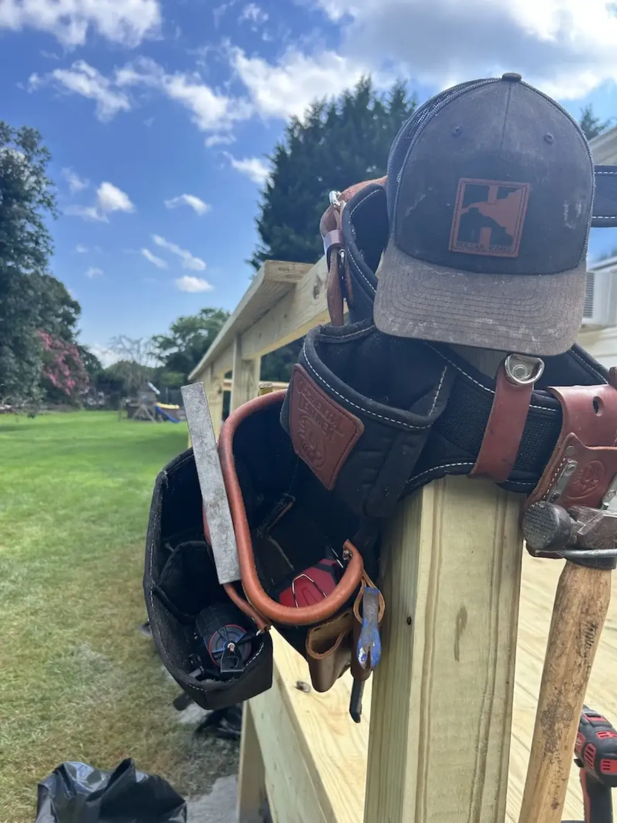 Skyler Hollar — owner of Deck Unique on a deck build in Hickory NC